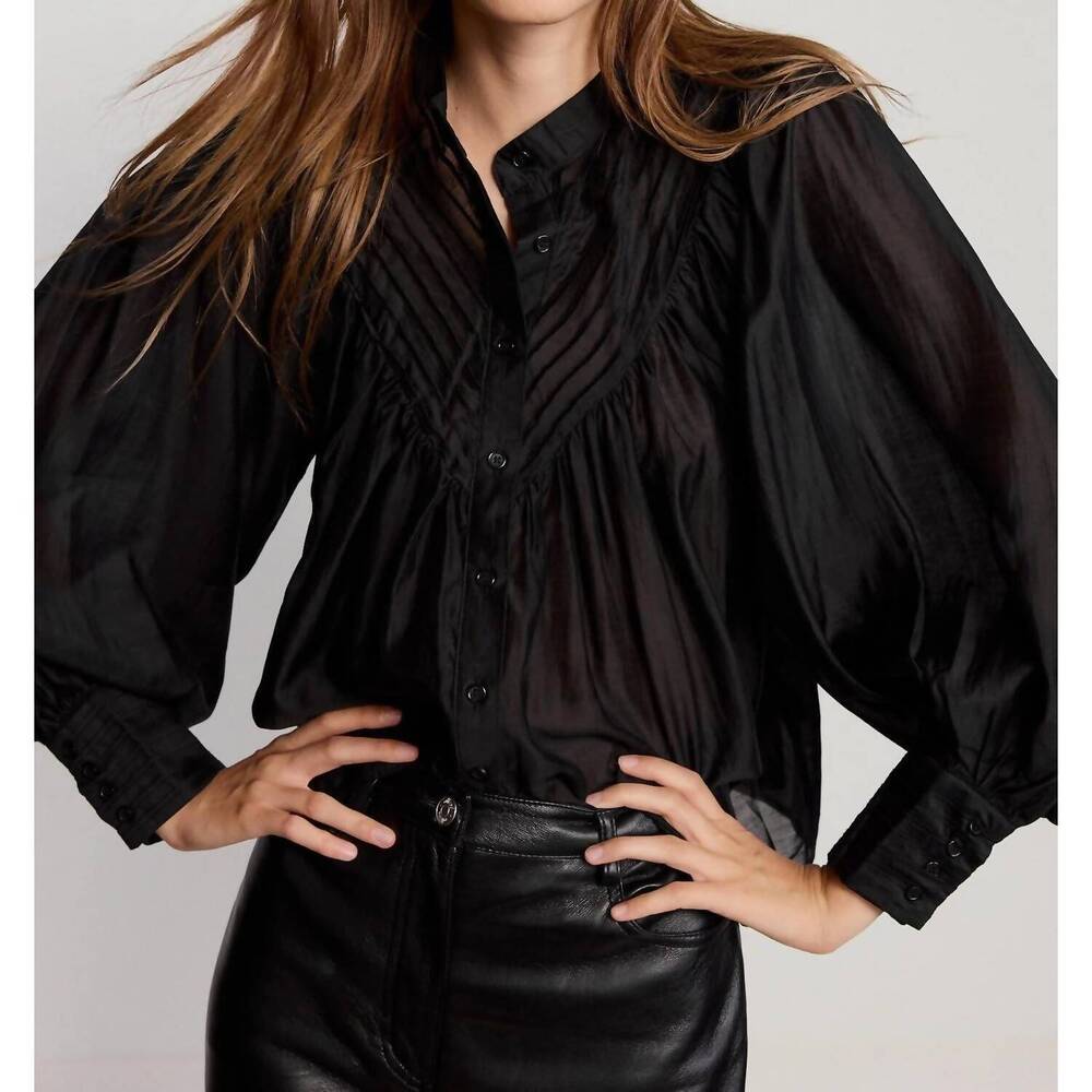 NEW THE SHIRT shiv ruffled shirt in black